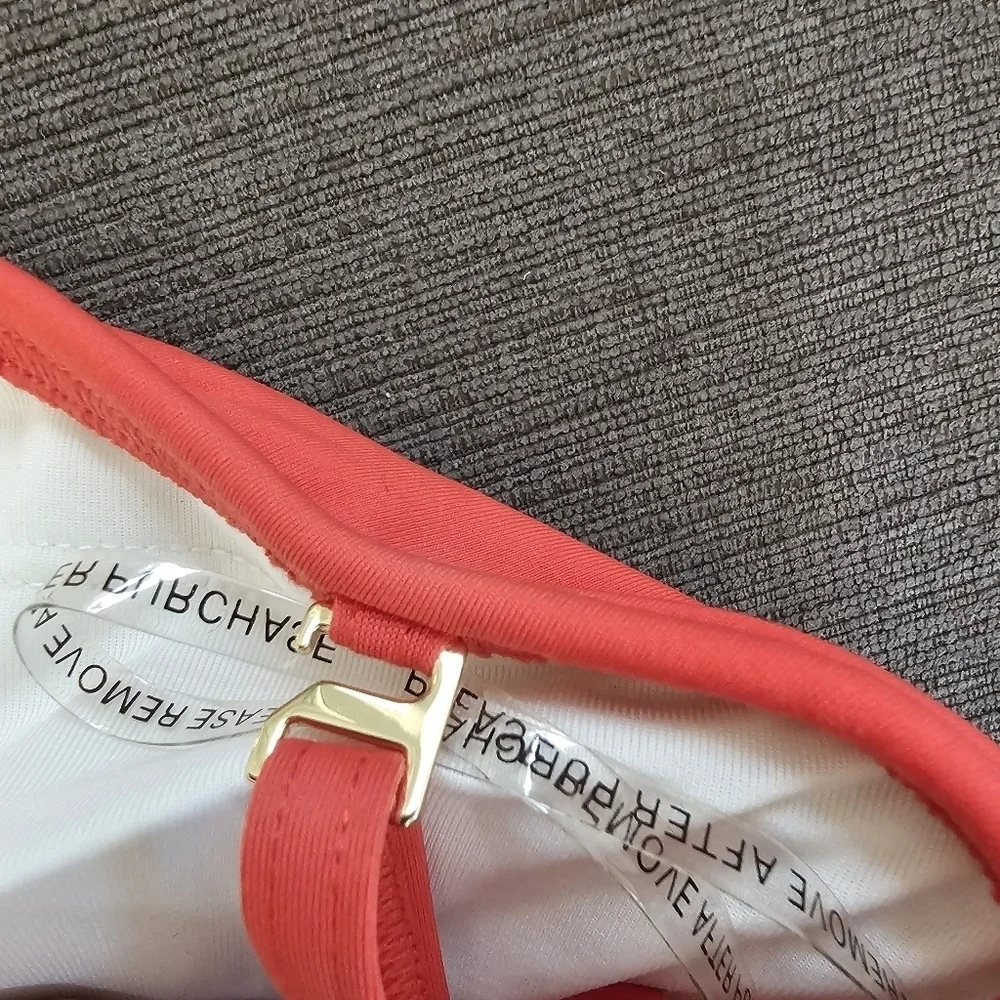 Michael Kors One Shoulder Convertible Gold Plate One Piece wimsuit Size 8